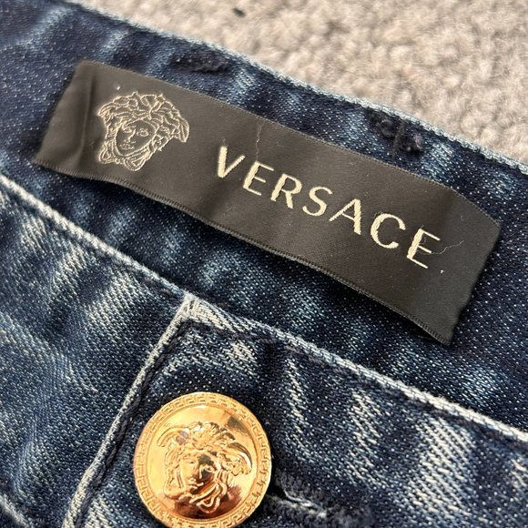 Versace Straight Leg Blue Jeans Made in Italy Size 32   - V535 - Picture 3 of 12